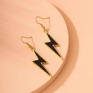 Gold lightning dangle earrings for women and girls